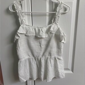 Old Navy White Ruffle Blouse/Tank
